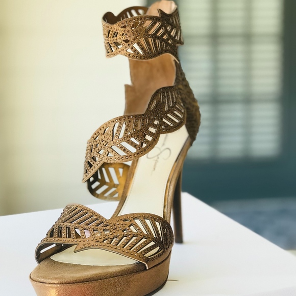Jessica Simpson Shoes - Jessica Simpson Bronze Metallic High Heels Size 12